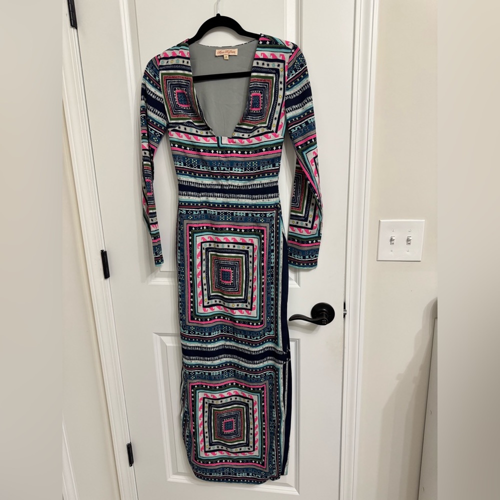 Women LS printed maxi dress by Mara Hoffman. Size 2